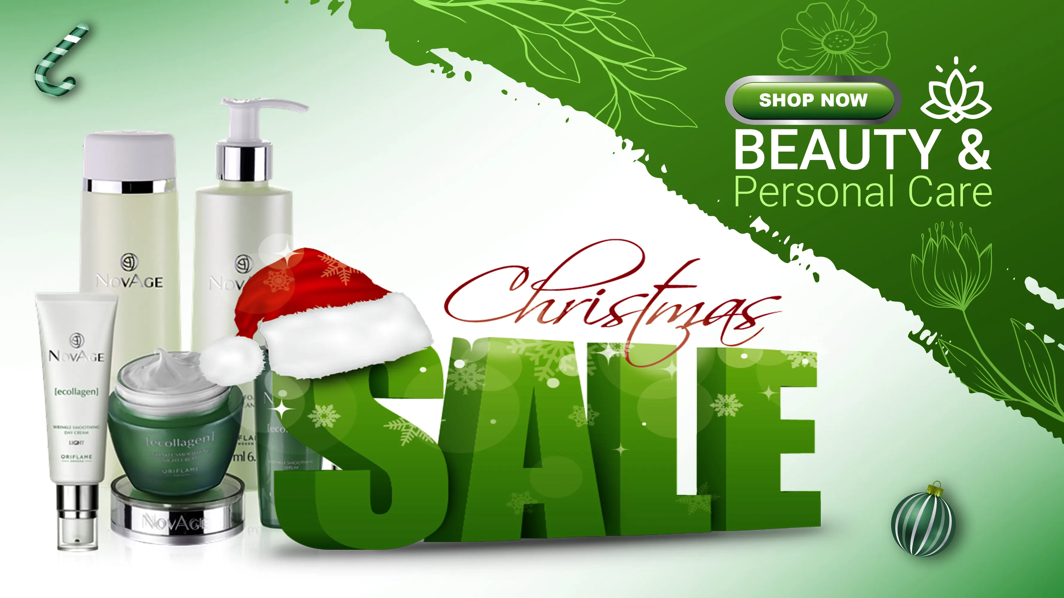 Editable Canva banner showcasing holiday sales